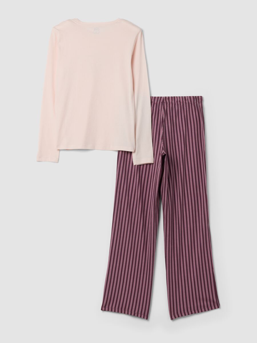 Mauve purple organic cotton crew-neck pyjamas_6