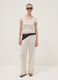 Beige stretch-fabric palazzo trousers_0