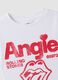 White stretch cotton T-shirt with Rolling Stones print_1