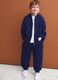 Blue pure cotton joggers with elasticated waist for boys_0
