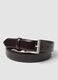 Brown genuine leather belt with metal buckle_2