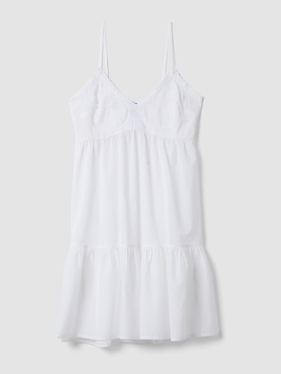 White organic cotton nightdress with straps_4