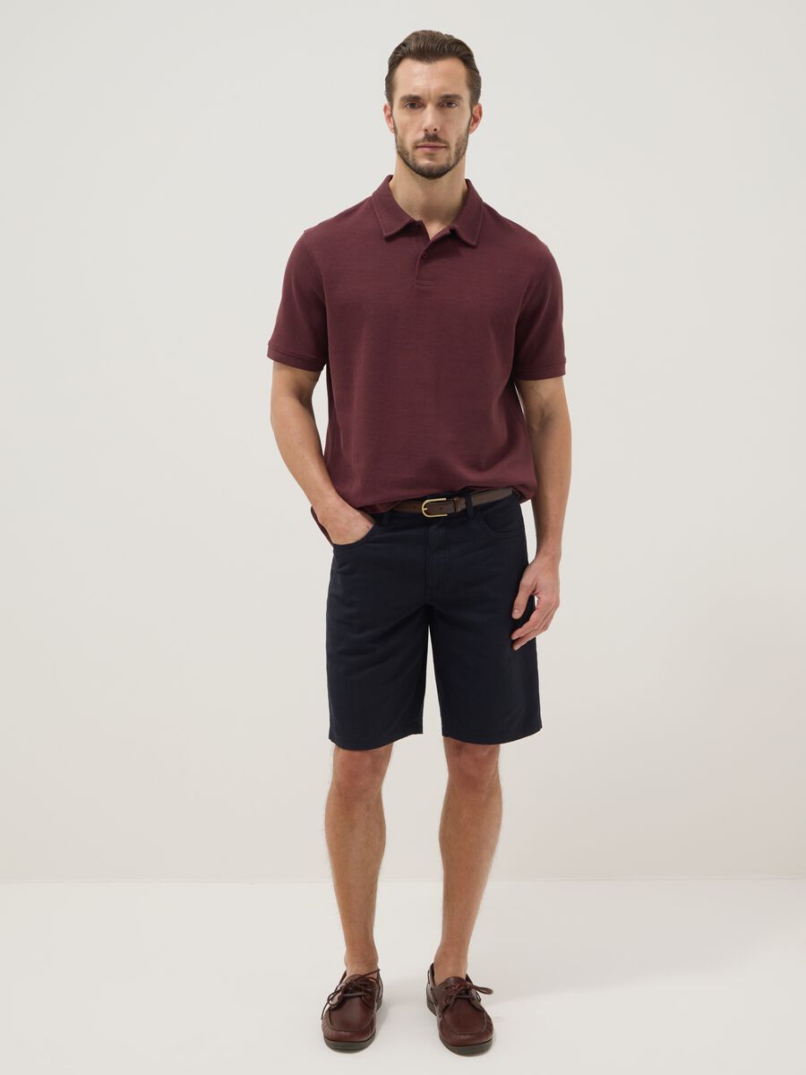 Brown stretch cotton polo shirt regular fit_1