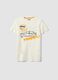 Children's white pure cotton T-shirt regular fit with print_3