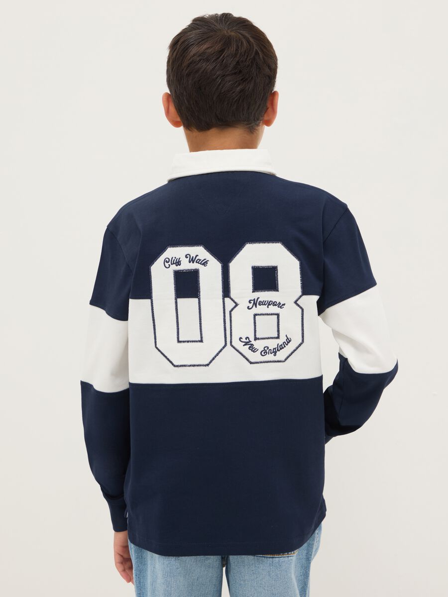 Boy's regular fit pure cotton multicolour striped polo shirt_1