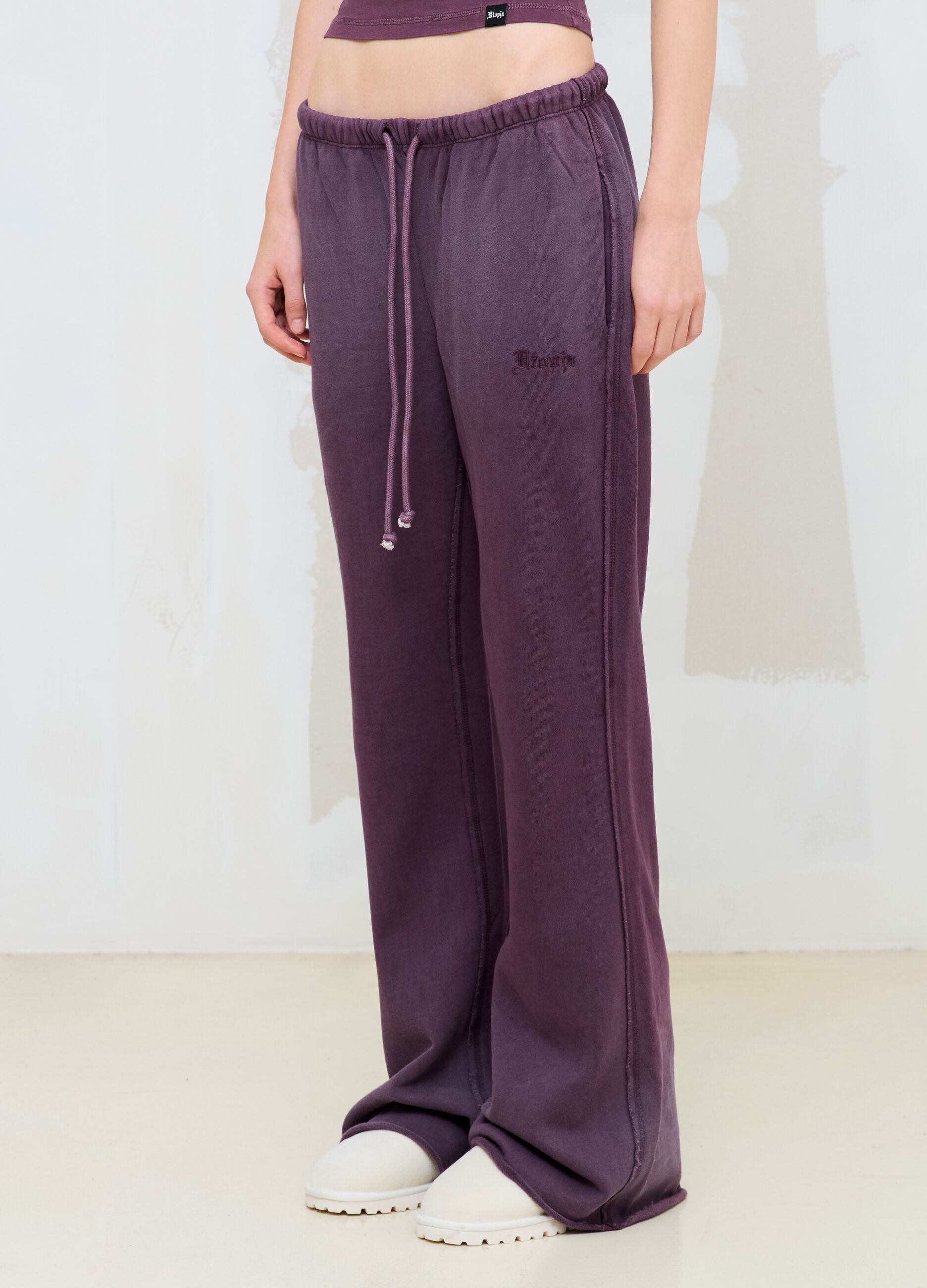 Sun-Faded Burgundy Flare Sweatpants