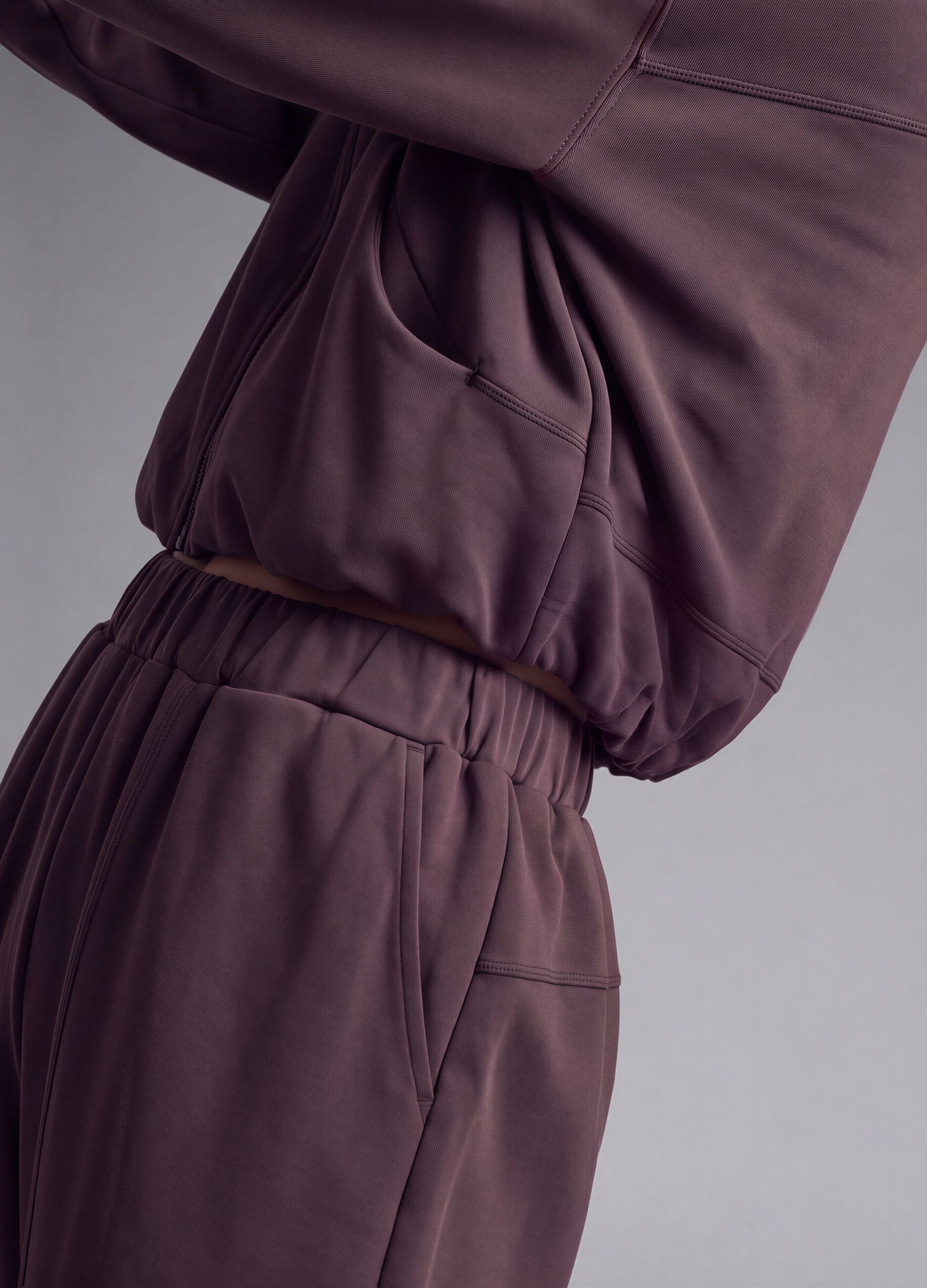 Full-zip viola corta in tessuto soft-touch con collo rialzato ALTAVIA STUDIO
