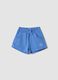 Girls&rsquo; stretch cotton blue shorts with bow_0