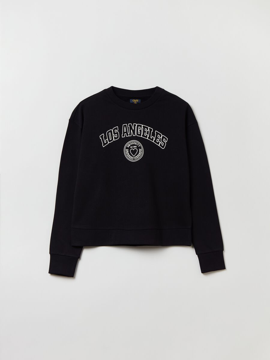 Sweatshirt in cotton with printed lettering_0