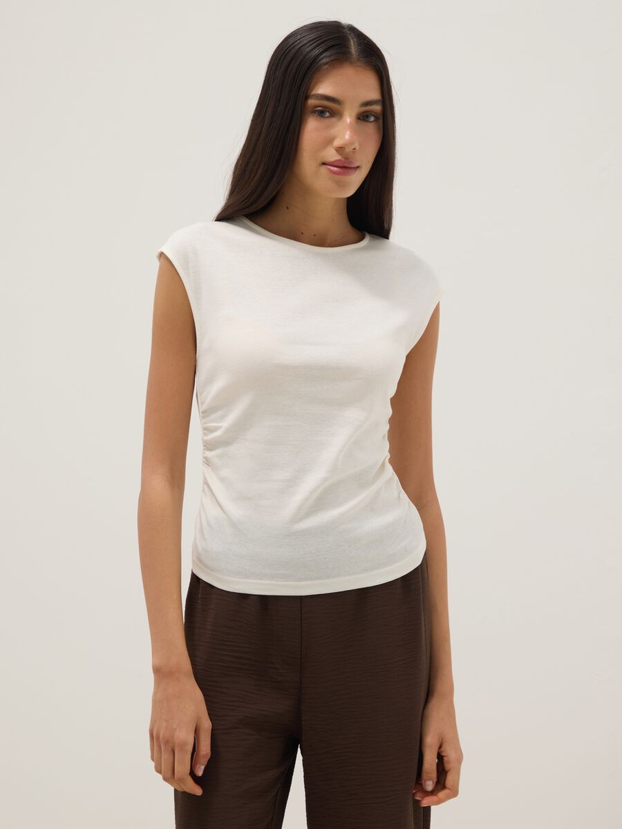 White pure cotton regular fit tank top_3