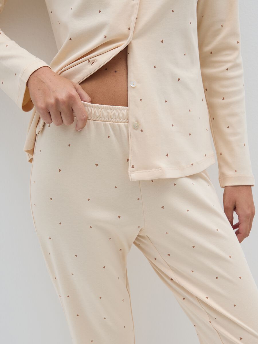 Beige polka dot pure cotton pyjamas regular fit_3