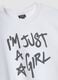 White pure cotton sweatshirt with front slogan, relaxed fit for girls_2