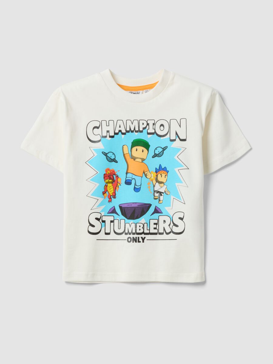 &Lambda;&epsilon;&upsilon;&kappa;ό &pi;&alpha;&iota;&delta;&iota;&kappa;ό T-shirt &alpha;&pi;ό 100% &beta;&alpha;&mu;&beta;ά&kappa;&iota; &mu;&epsilon; &sigma;&tau;ά&mu;&pi;&alpha; Stumble Guys, &kappa;&alpha;&nu;&omicron;&nu;&iota;&kappa;ή &epsilon;&phi;&alpha;&rho;&mu;&omicron;&gamma;ή_0