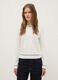 White crew neck sweater regular fit with contrasting details_1