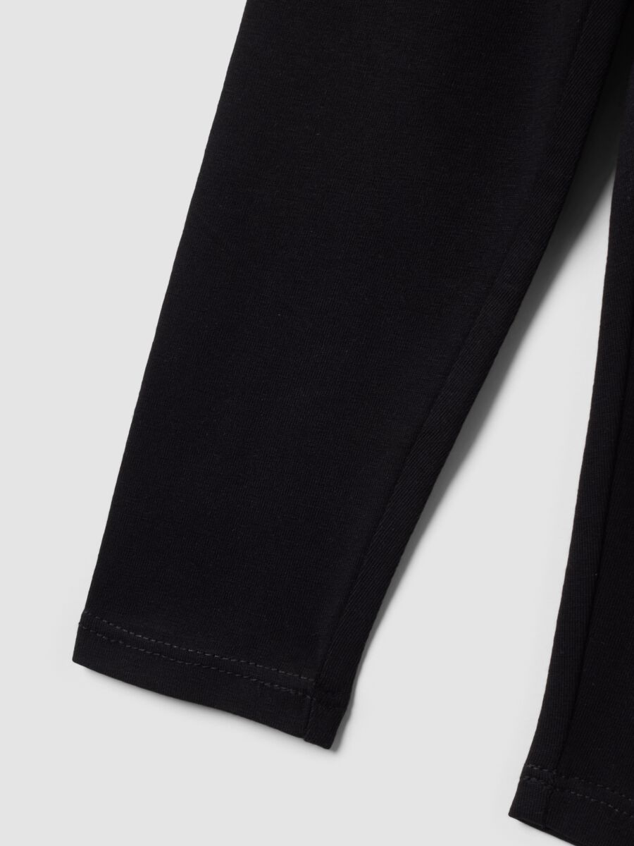 Girls&rsquo; black slim-fit organic stretch cotton leggings_3