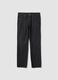 Black casual linen-cotton blend regular-fit trousers_4