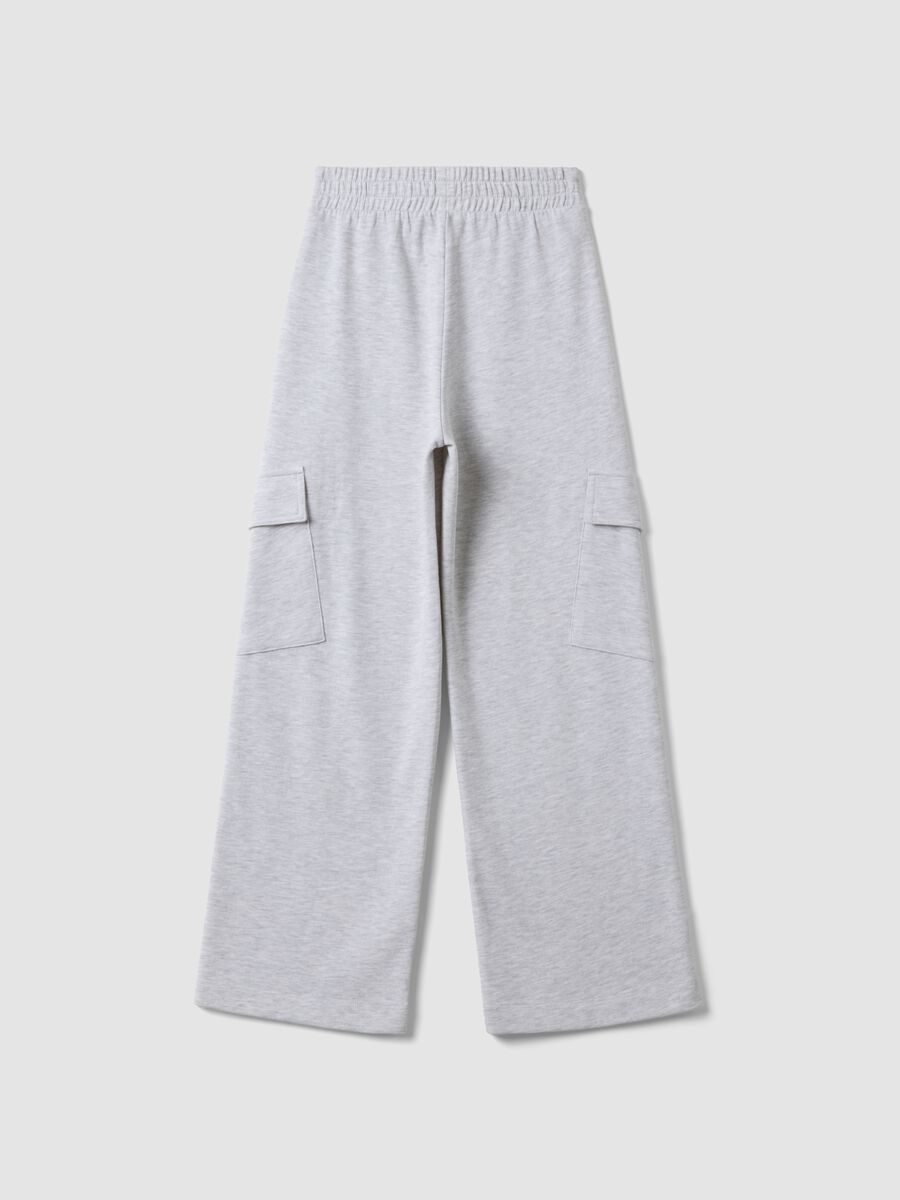 Pantaloni cargo grigi culotte in puro cotone per ragazza_5