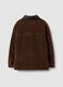 Brown regular-fit shacket with contrast collar_1