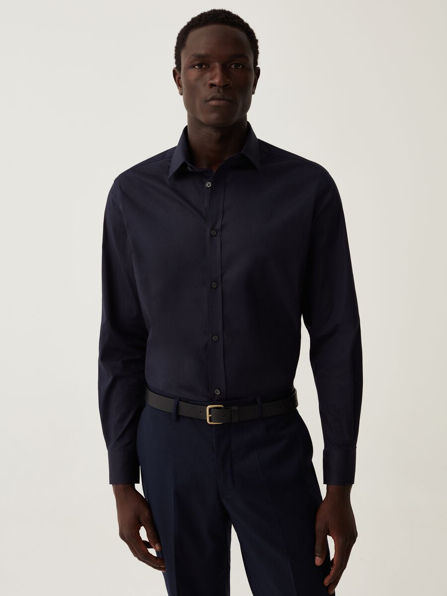 Regular-fit shirt in stretch cotton_0