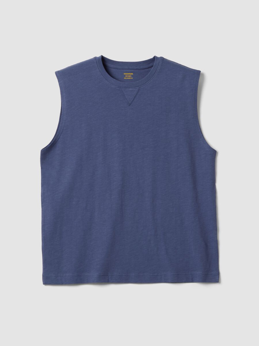 Blue Pure Cotton Vest_4