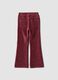 Brown flared stretch cotton trousers_1