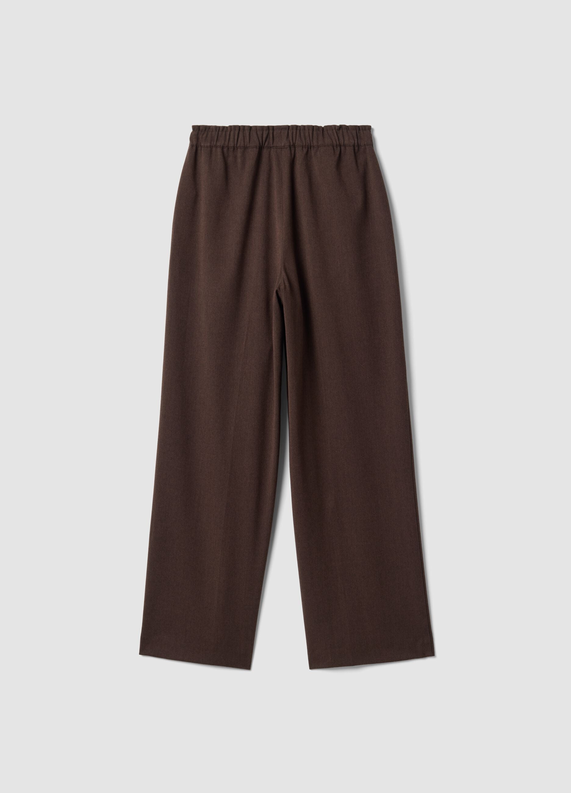 Jogger The Iconic Pants marroni wide leg in viscosa elasticizzata