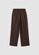 Jogger The Iconic Pants marroni wide leg in viscosa elasticizzata_6