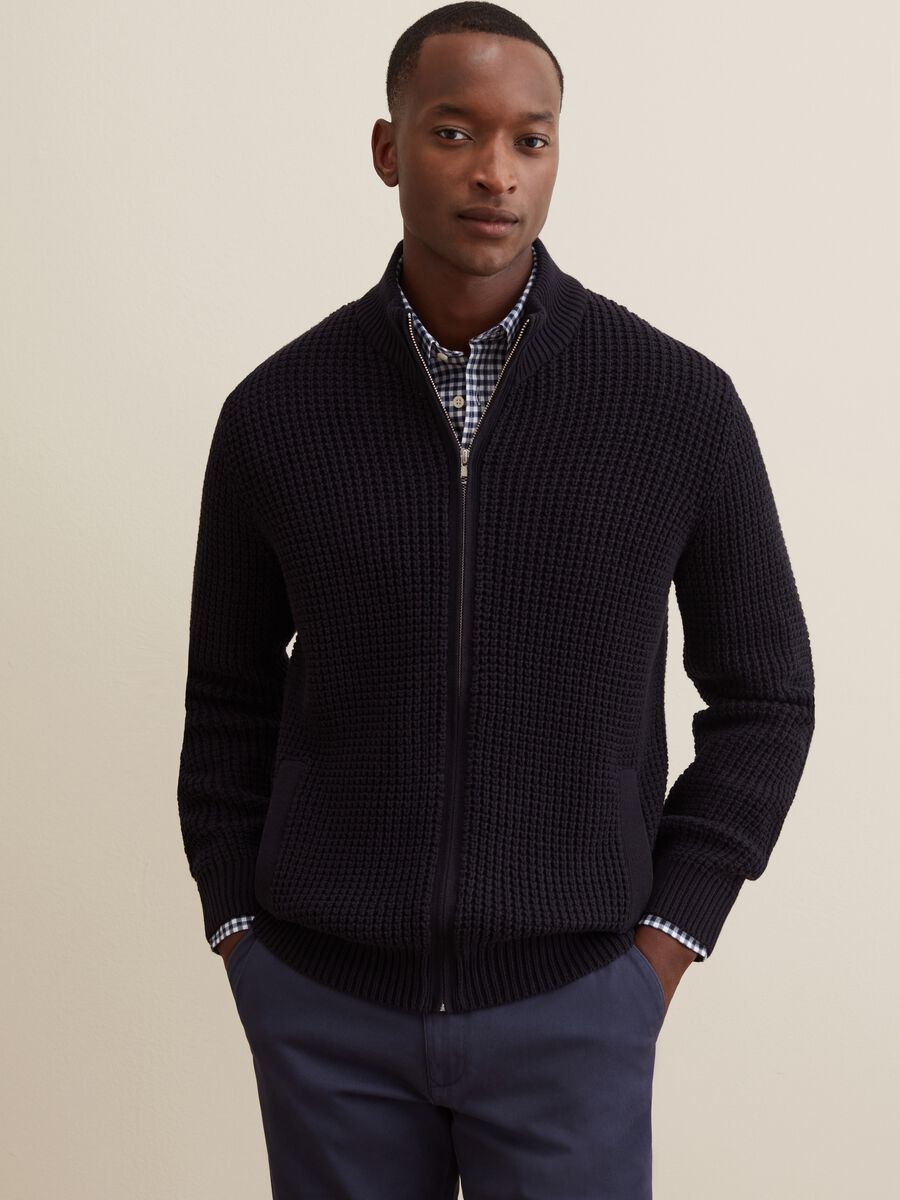 Full-zip cardigan with high neck_0