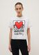 T-shirt branca de algod&atilde;o puro, modelo regular com estampa Keith Haring_0