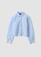 Camisa azul &agrave;s riscas em puro algod&atilde;o com cora&ccedil;&otilde;es para menina_3