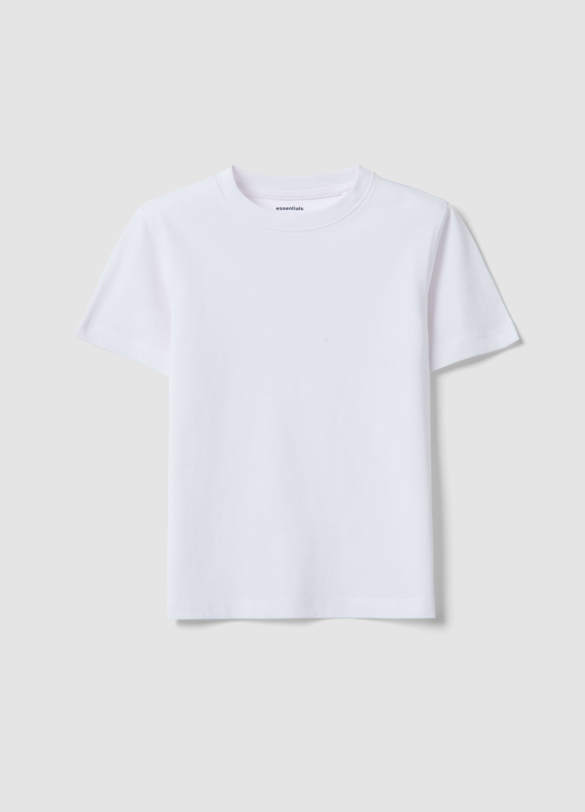Boys&rsquo; white pure cotton T-shirt, regular fit