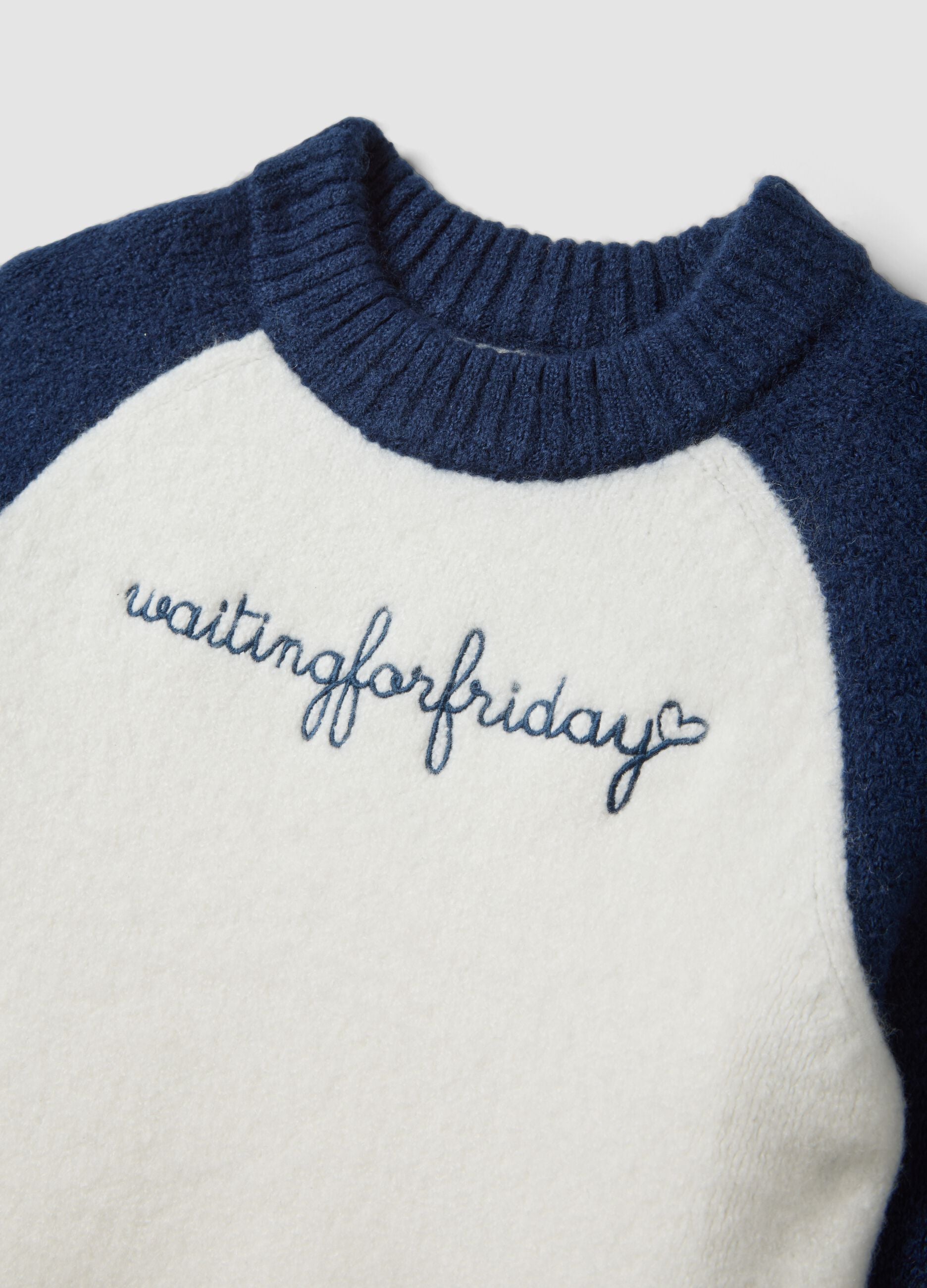 Blue stretch crew-neck top