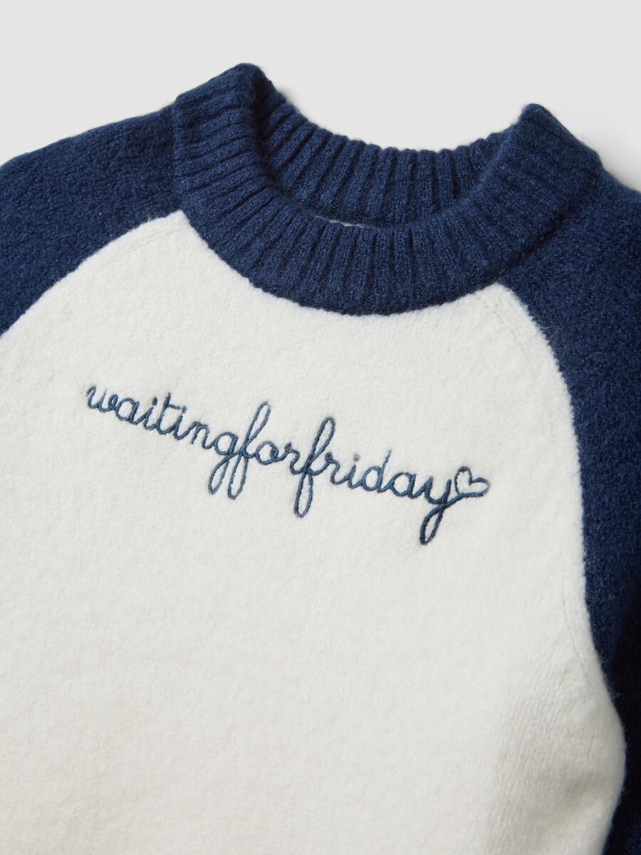 Blue stretch crew-neck top_1