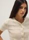 White cotton-blend regular-fit knitted cardigan_0