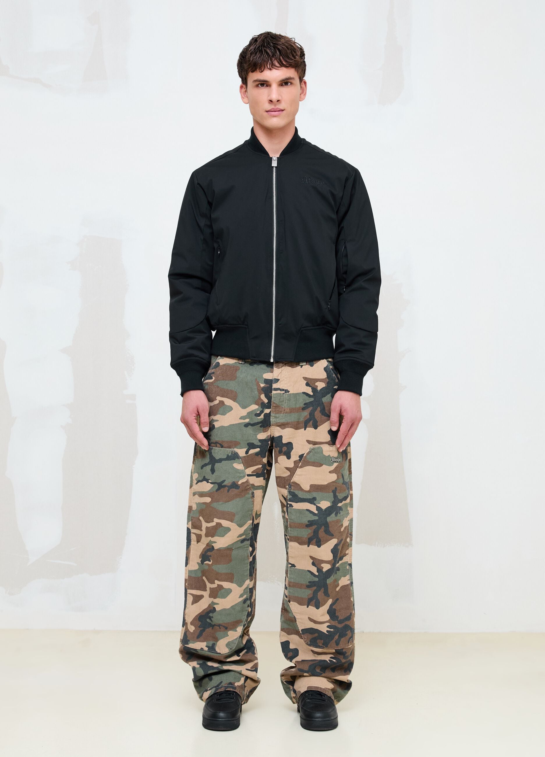 Washed Camo Corduroy Carpenter Trousers