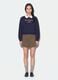 Blue cotton-blend sweatshirt with crew neck and contrast collar_1