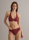 Brown stretchy triangle bikini top_1