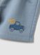 Cal&ccedil;&otilde;es azul celeste de puro algod&atilde;o para meninos, com corte regular e design de carro_3