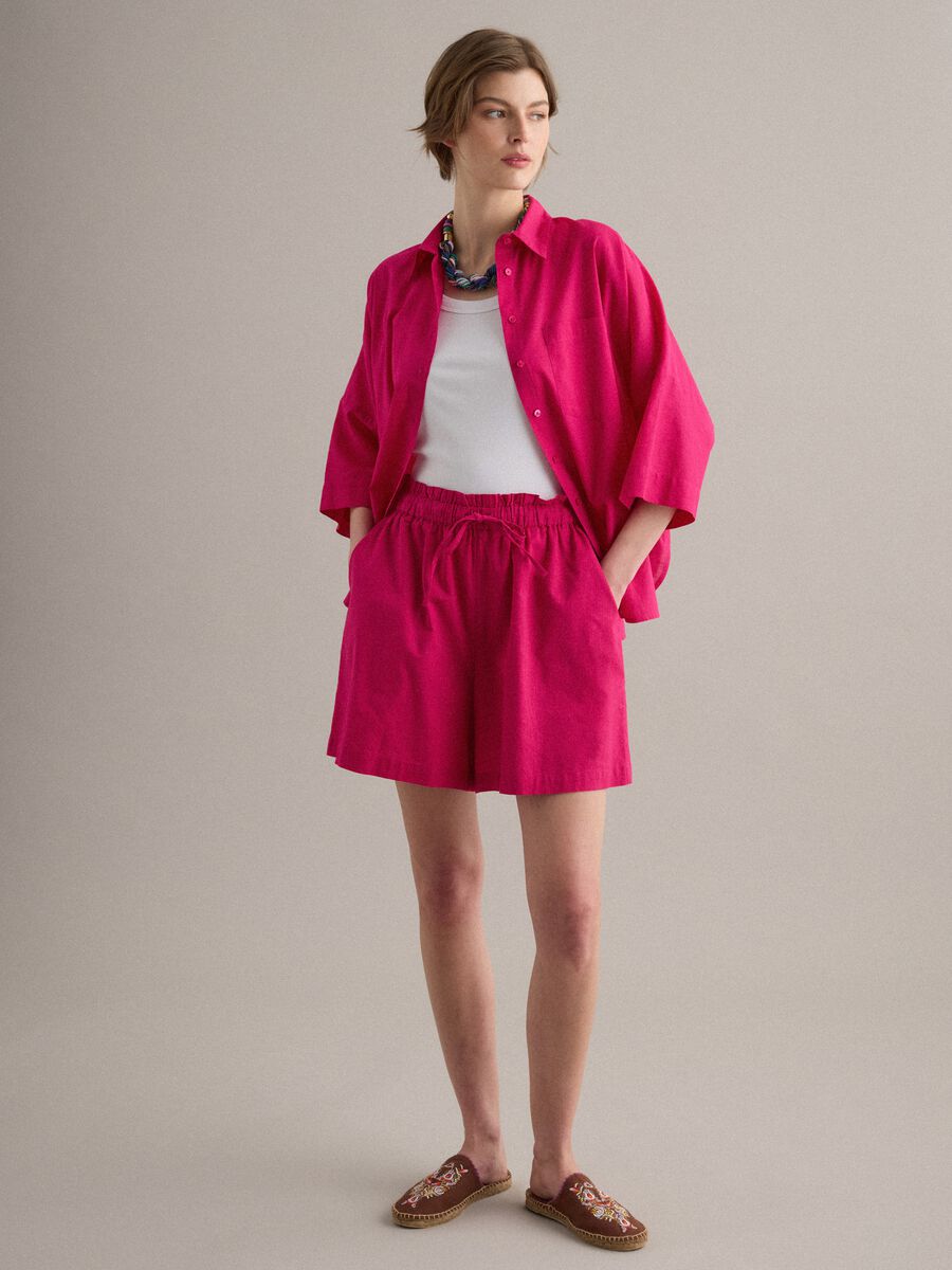 Pink pure cotton oversized shirt_2