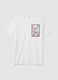 Men&rsquo;s white regular-fit T-shirt in 100% cotton with black print_4
