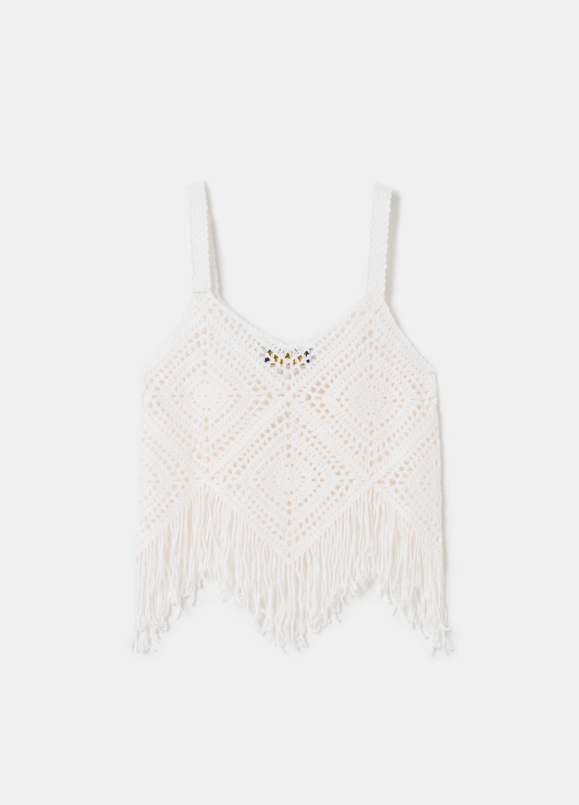 Crochet crop top with fringes