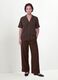 Brown oversized short-sleeve viscose-blend shirt_0