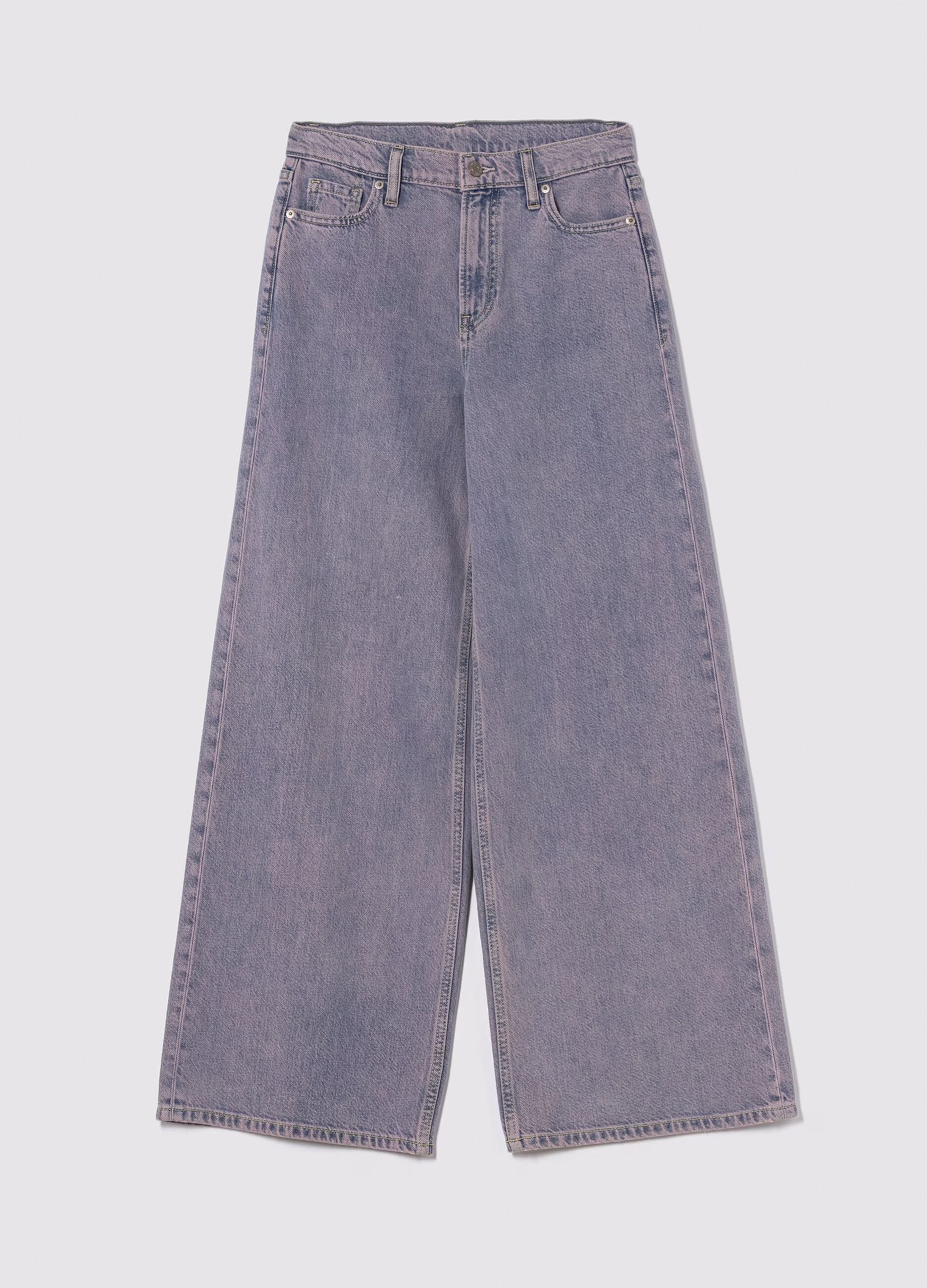 Wide-leg trousers in Lyocell and cotton