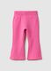 Slim fit pink stretch cotton trousers for girls_0
