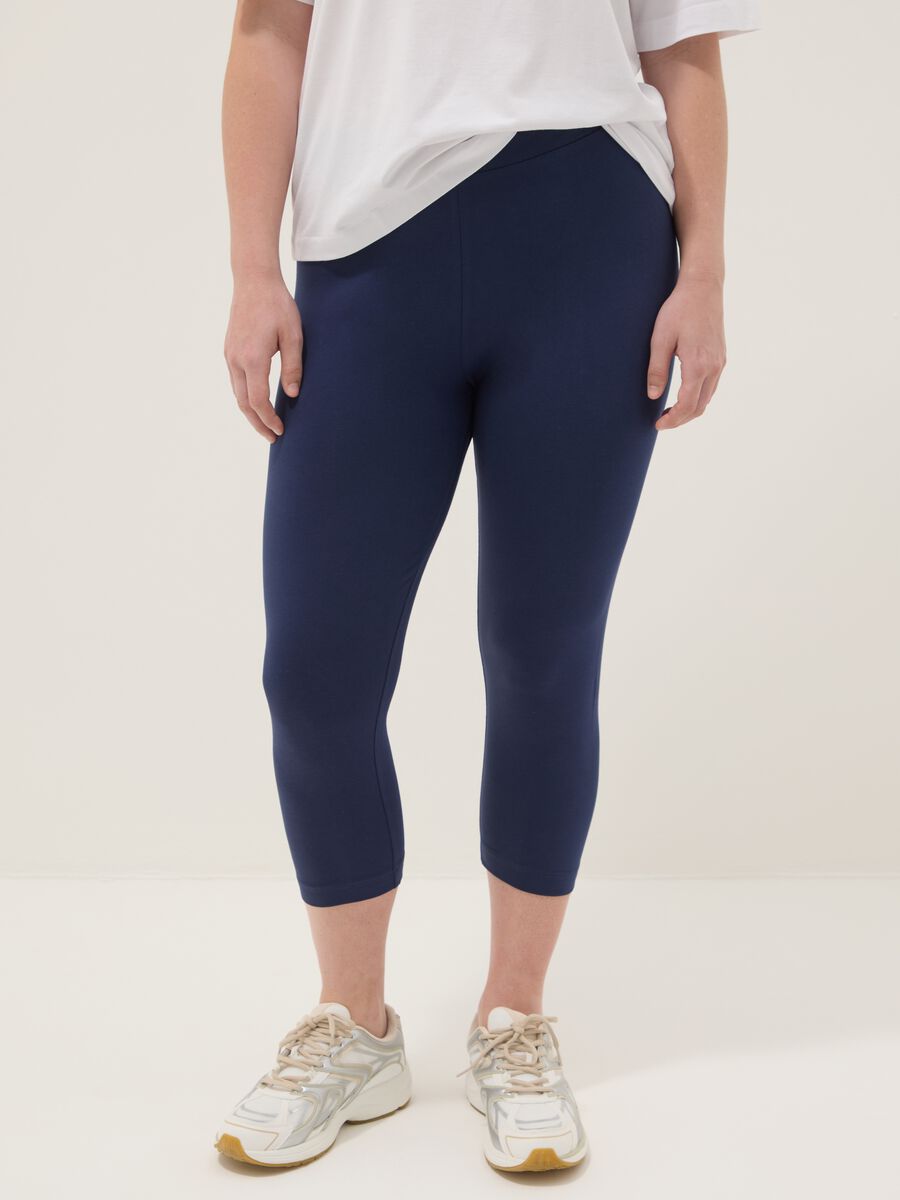 Blaue Leggings aus elastischer Baumwolle_1