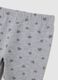 Grey girl's leggings in stretch cotton with heart prints_2