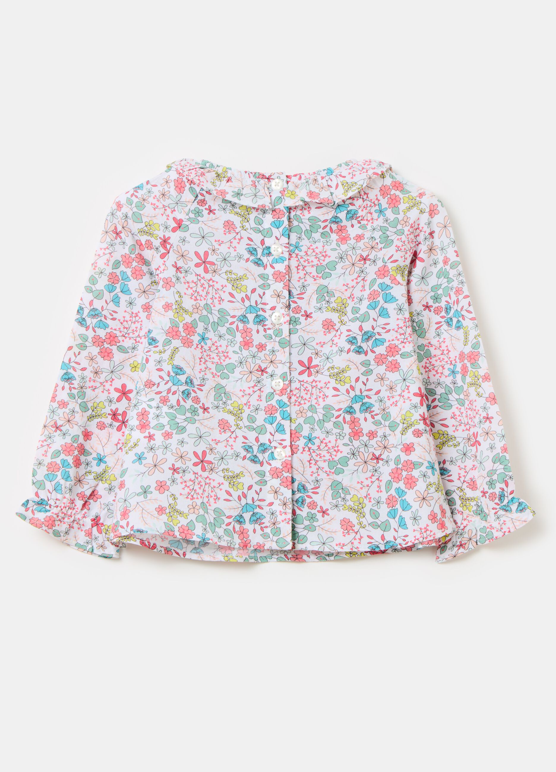 Cotton blouse with floral print