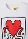 T-shirt branca de algod&atilde;o puro, modelo regular com estampa Keith Haring_5