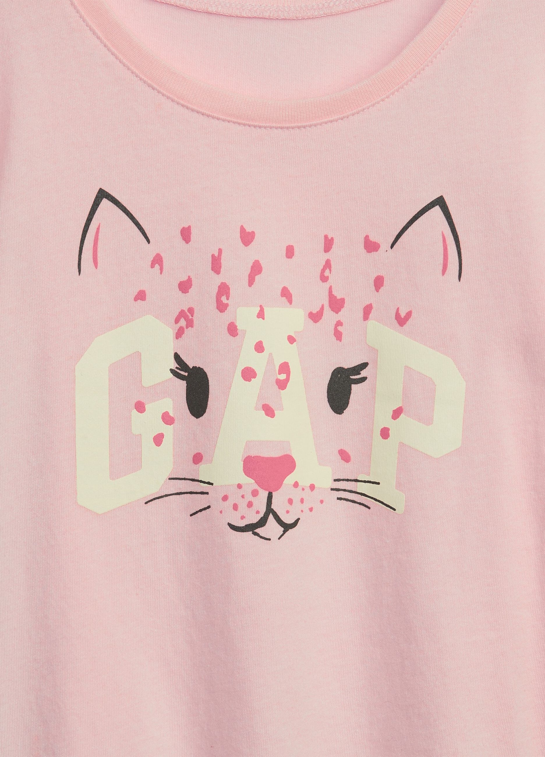 T-shirt with leopard print and logo