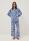 Blau-wei&szlig;er Kaftan aus Bio-Baumwolle mit Tropical-Print_2